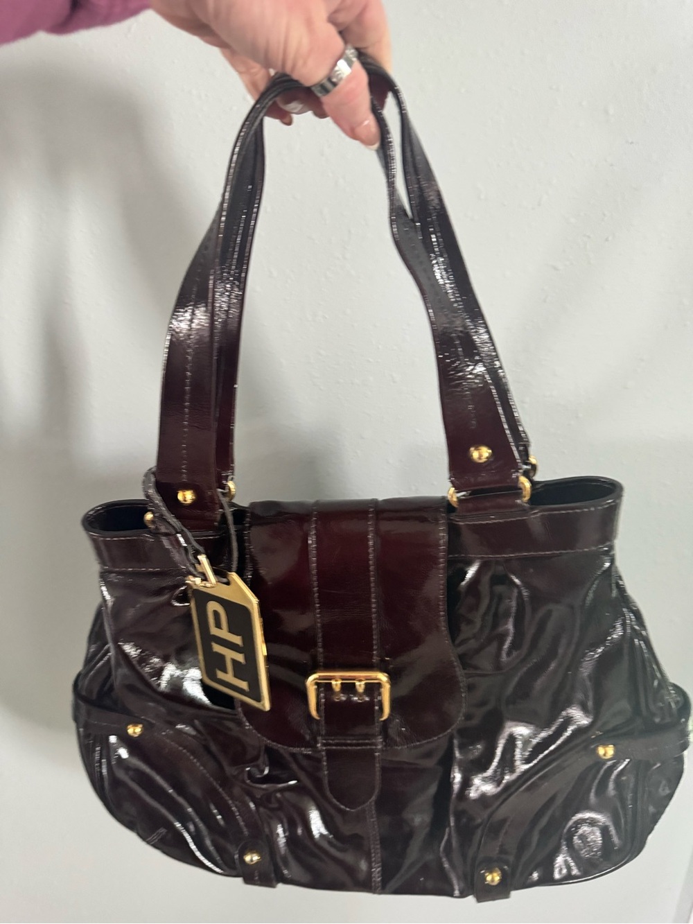 Dooney & Bourke Patent Leather Shoulder Bag in Black - Hayden Panettiere Collab